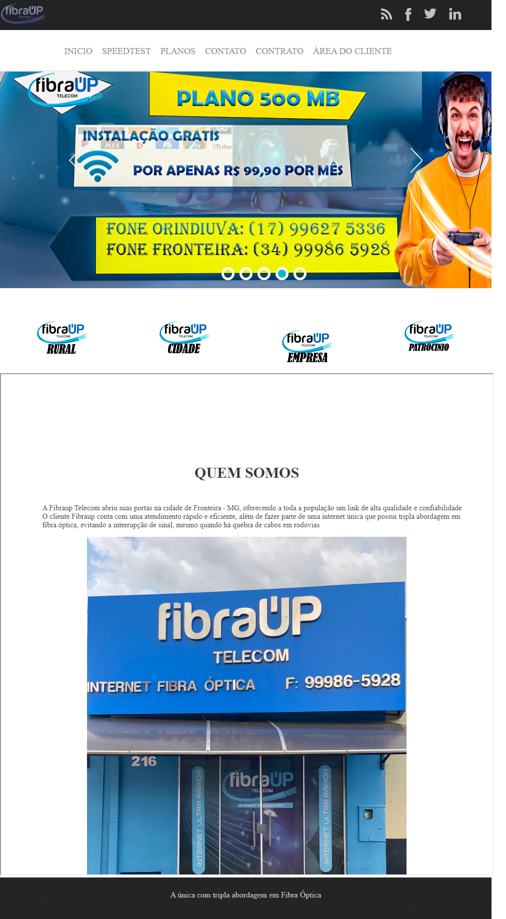 site fibraup telecom